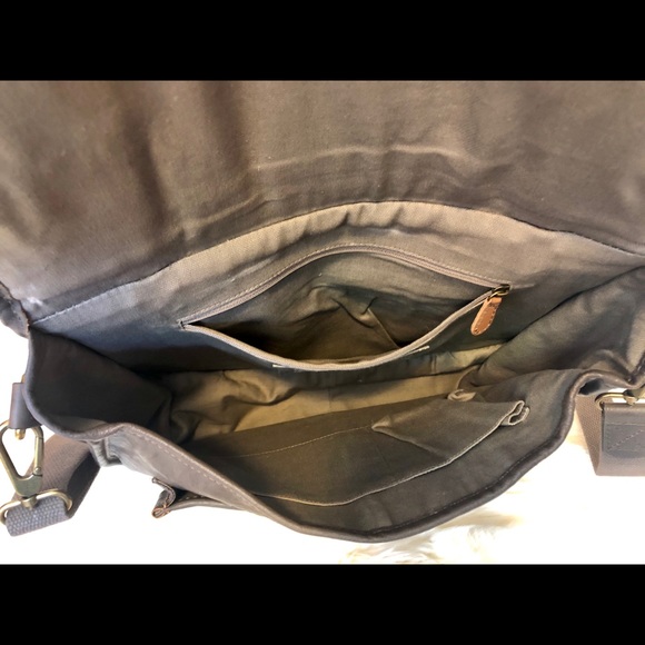 Fossil dark grey leather messenger bag - Picture 4 of 9